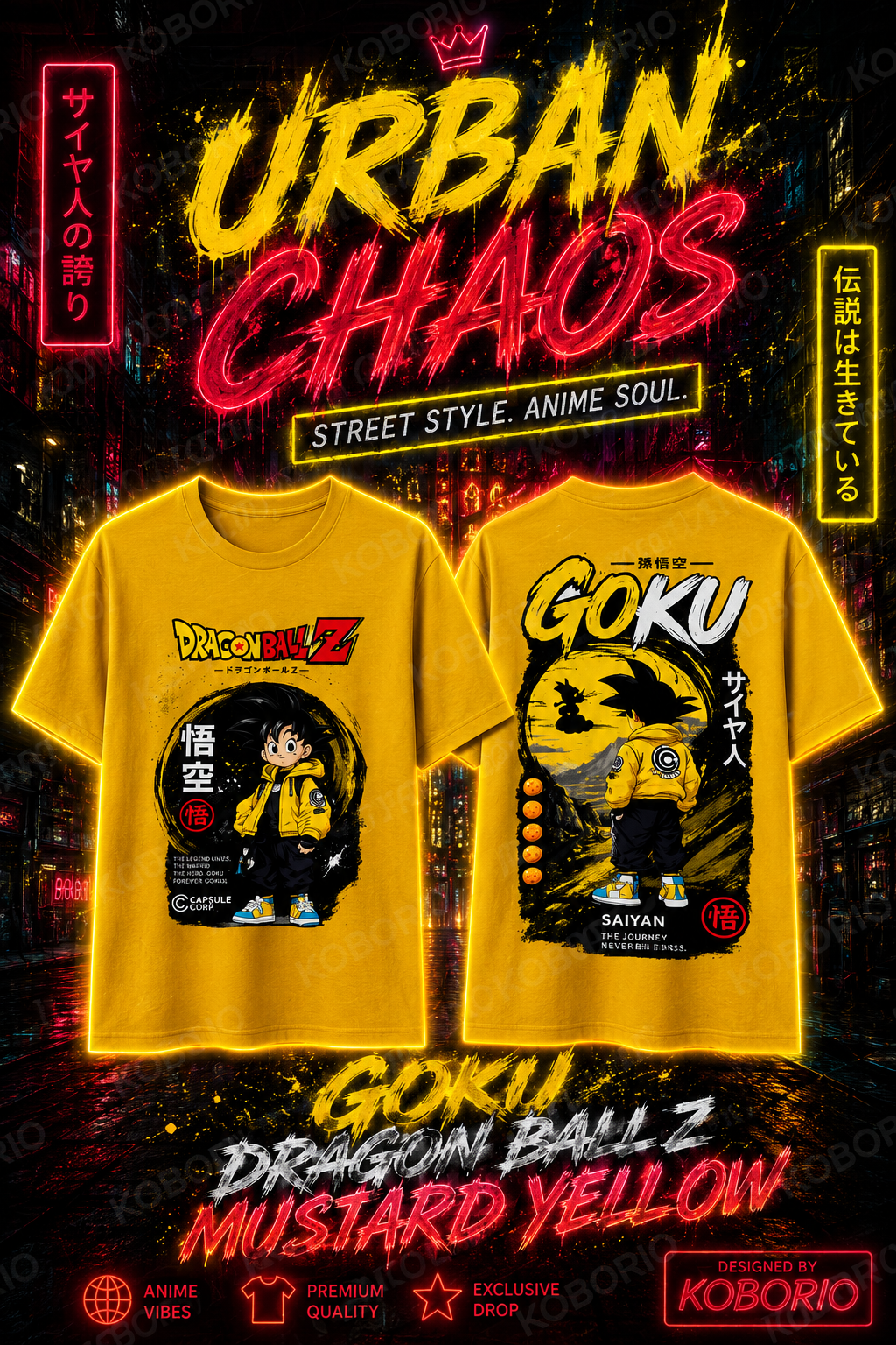 Goku Dragon Ball Z Mustard Yellow